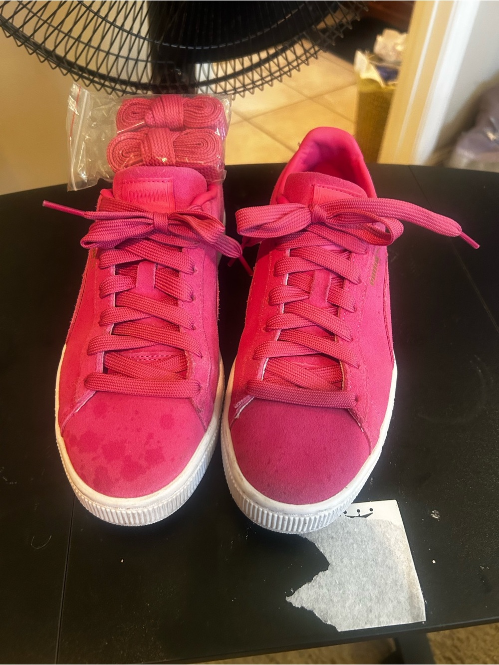 Puma Women's Bright Pink Low-Top Lace-Up Sneakers